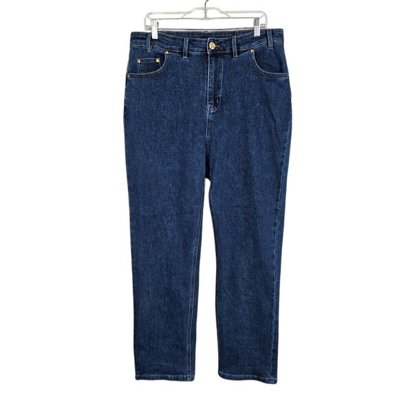 FASHION BRAND COMPANY Straight Leg Nap Jeans MEDIUM WASH BLUE size 1X BIG BUTT - Picture 1 of 9